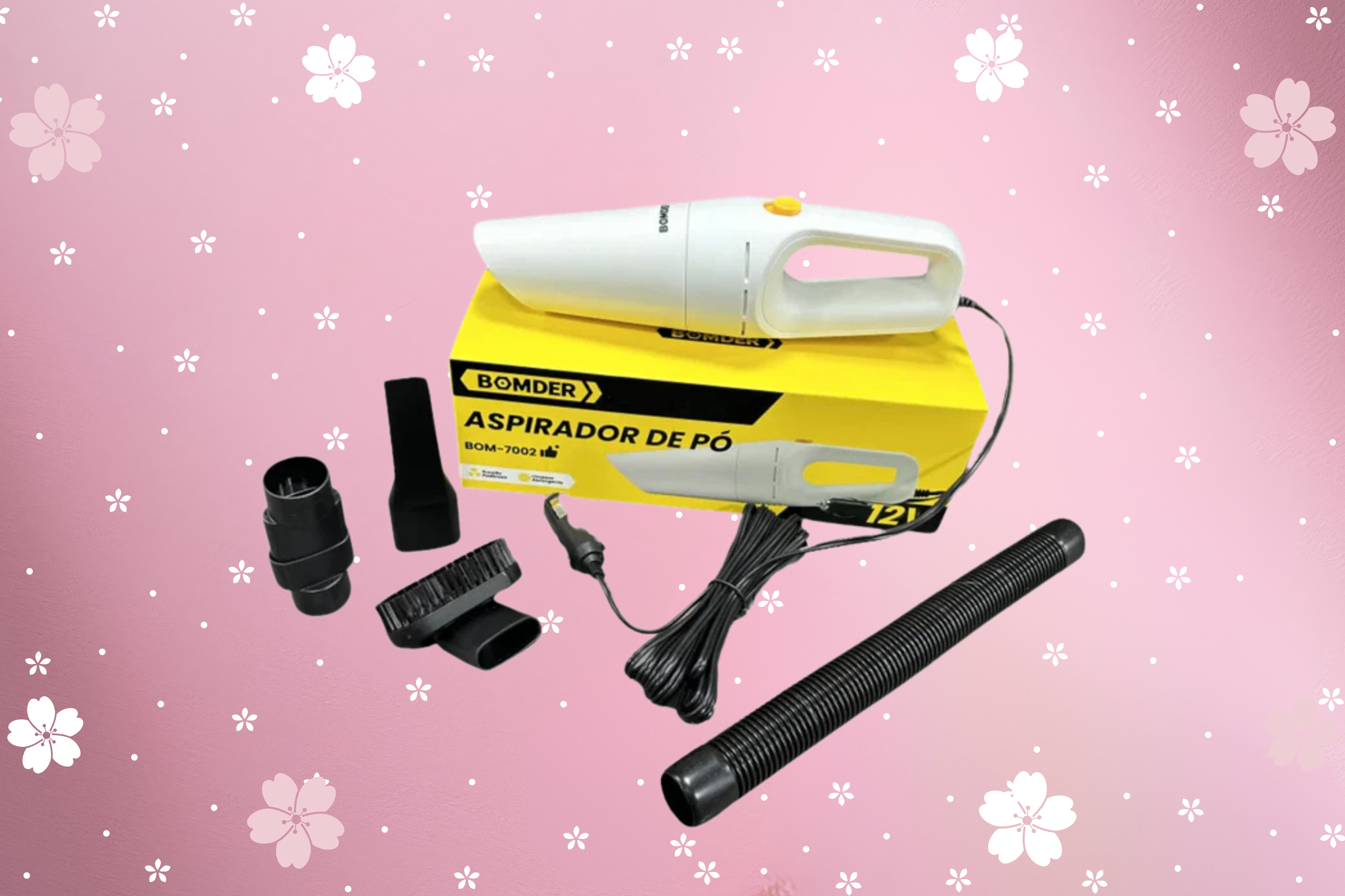 Aspirador de Pó Portátil de Mão 5 em 1 Automotivo 12V 120W – Potência e Versatilidade para Seu Carro
