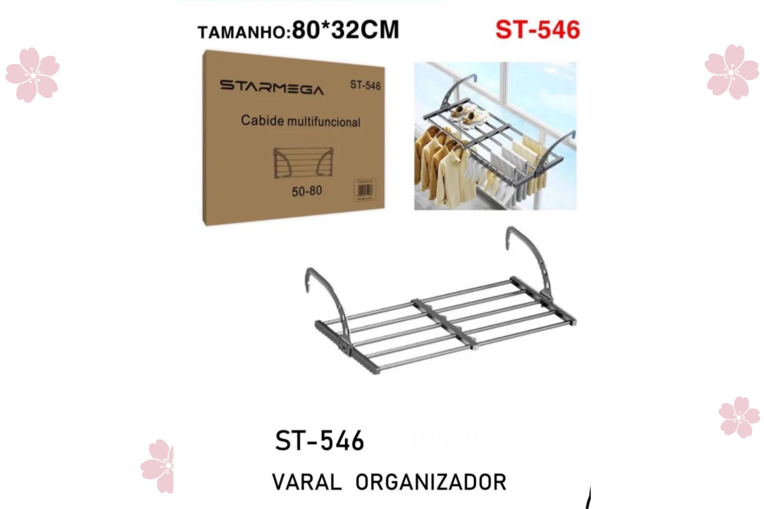 Varal Organizador Retrátil
