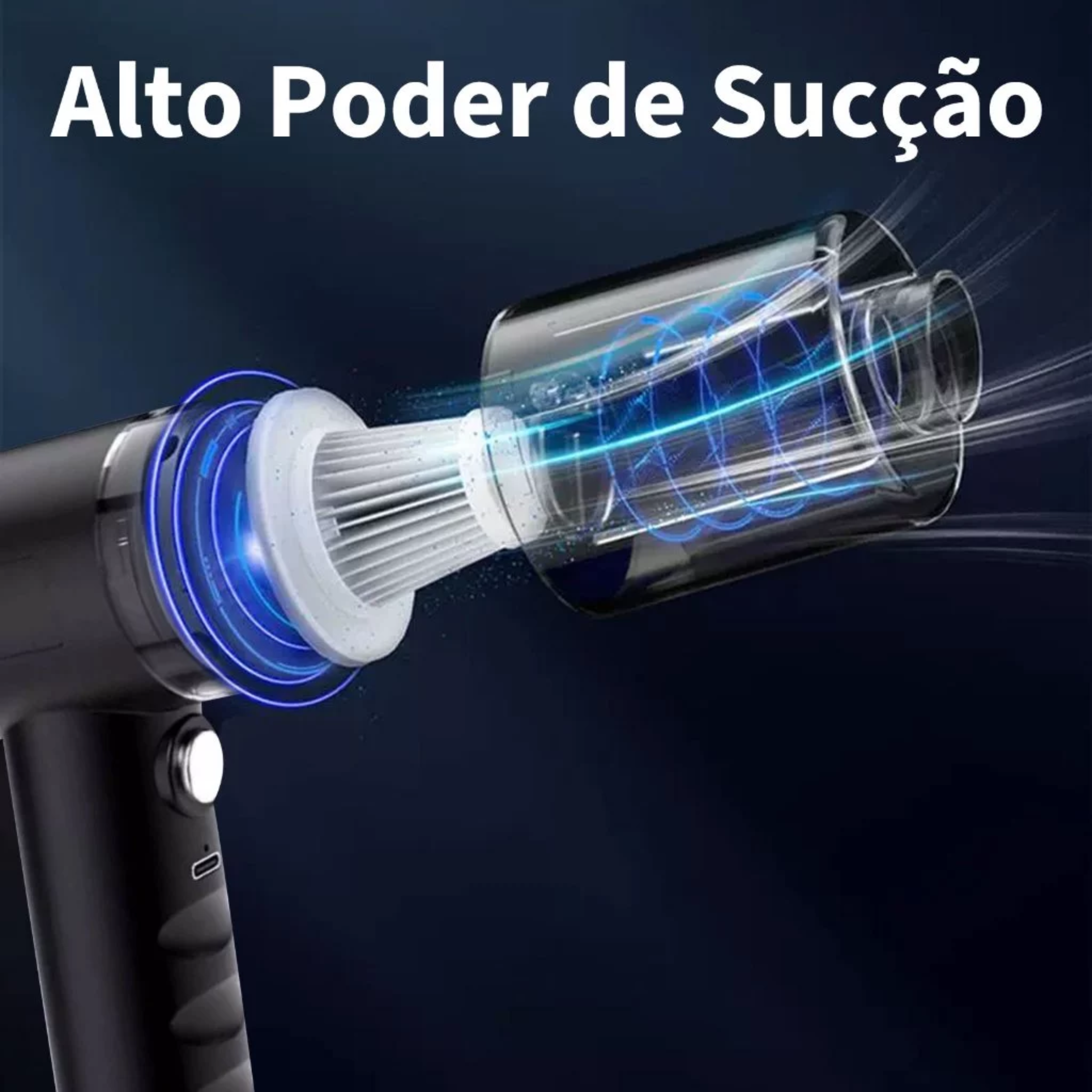 Mini Aspirador de Pó Portátil FE16 – Sem Fio, Recarregável e Potente