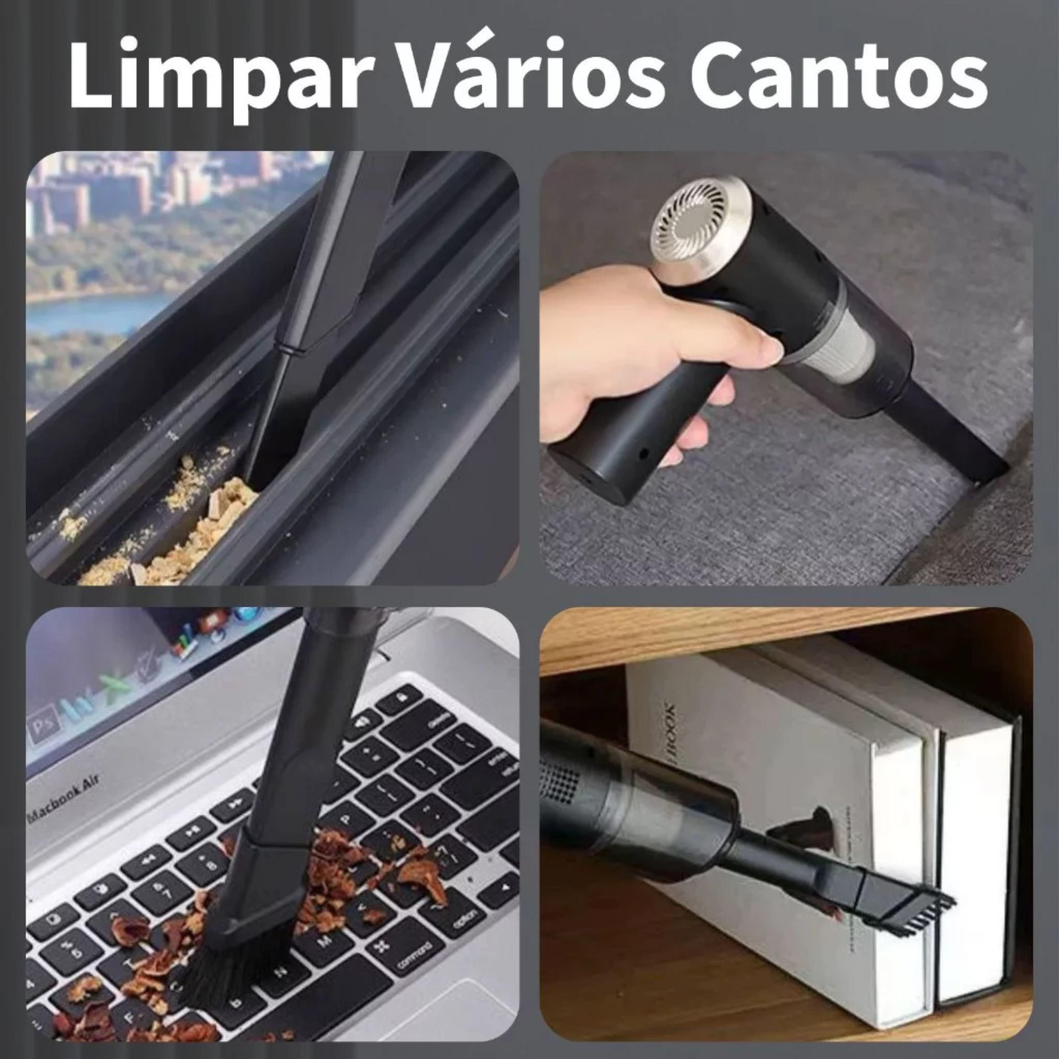 Mini Aspirador de Pó Portátil FE16 – Sem Fio, Recarregável e Potente